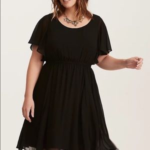 Torrid Black Chiffon Skater Dress sz 6